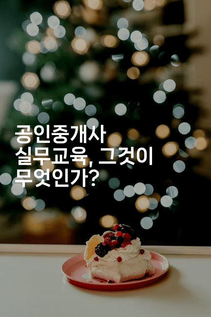 공인중개사 실무교육, 그것이 무엇인가?