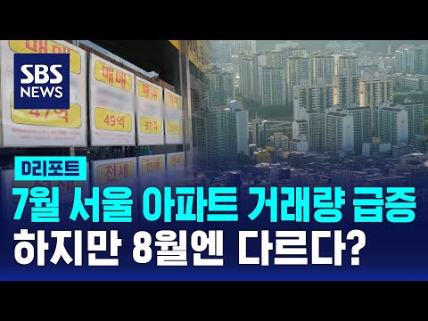 7월 서울 아파트 거래량 급증…하지만 8월엔 다르다? / SBS / #D리포트